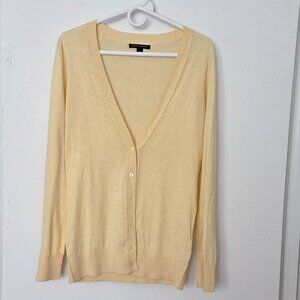 NWOT Banana Republic Pima Cotton Wool Blend V-Neck Classic Yellow Women M